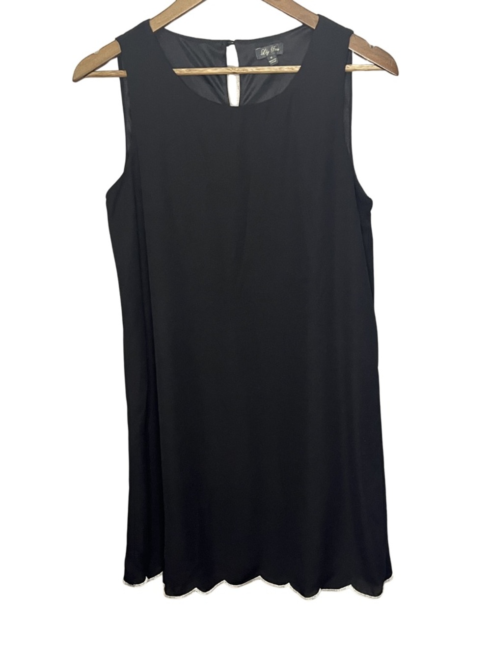 Lily Rose Womens Shift Dress Medium Black Sleeveless Academic Timeless Elegant